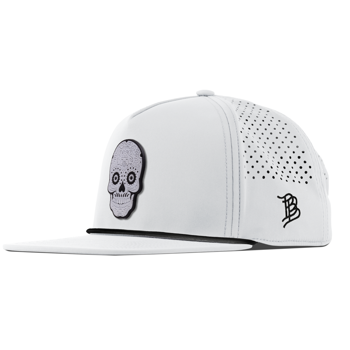 Sugar Skull PVC Flat 5 Panel Rope White