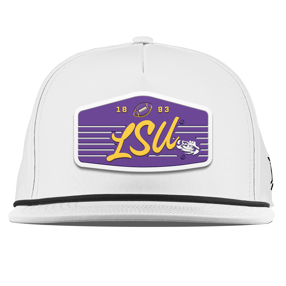 Louisiana State University "Tigers Football" Flat 5 Panel Rope White