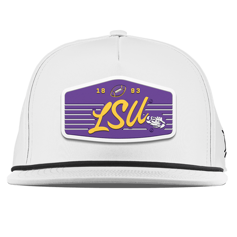 Louisiana State University "Tigers Football" Flat 5 Panel Rope White