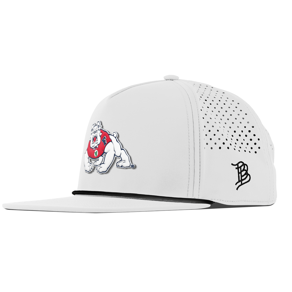 Fresno State University "TimeOut The Bulldog" Flat 5 Panel Rope White