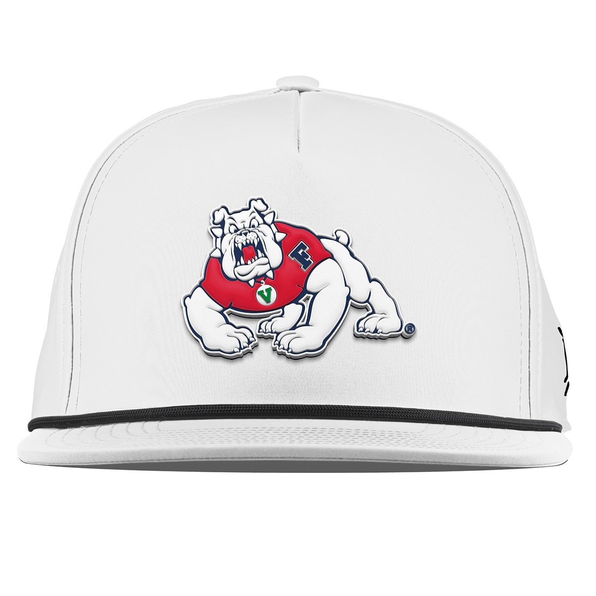 Fresno State University "TimeOut The Bulldog" Flat 5 Panel Rope White