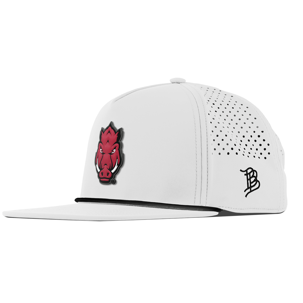 University of Arkansas "Tusk" Flat 5 Panel Rope White