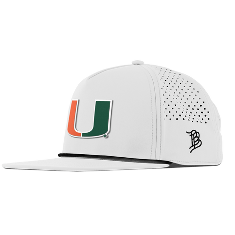 University of Miami "Miami Team Logo" Flat 5 Panel Rope White