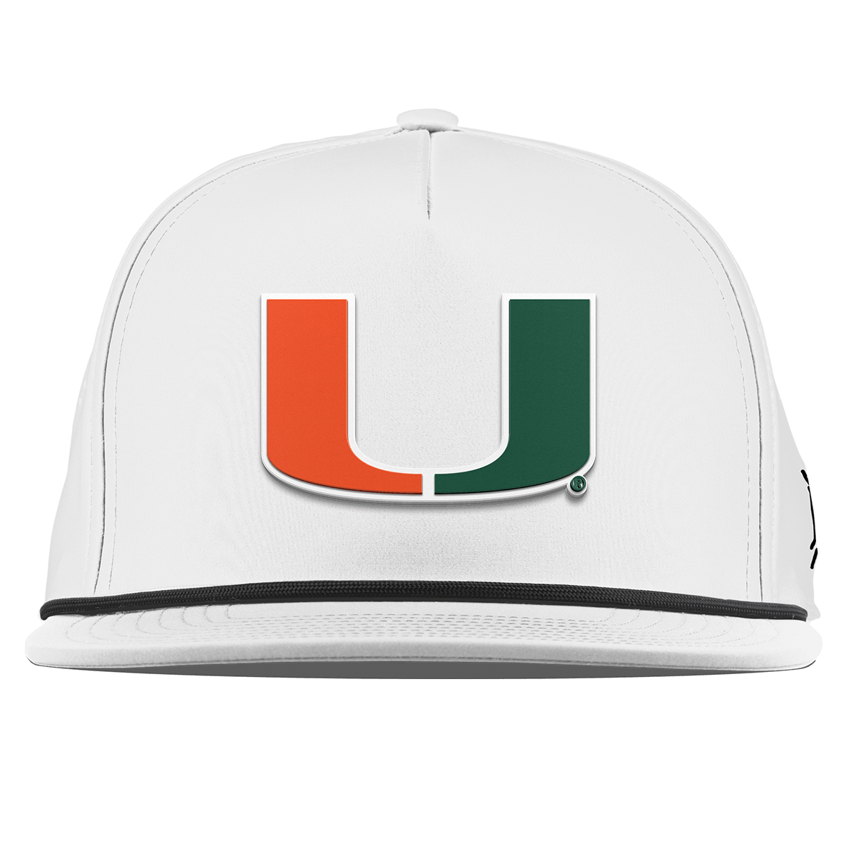 University of Miami "Miami Team Logo" Flat 5 Panel Rope White