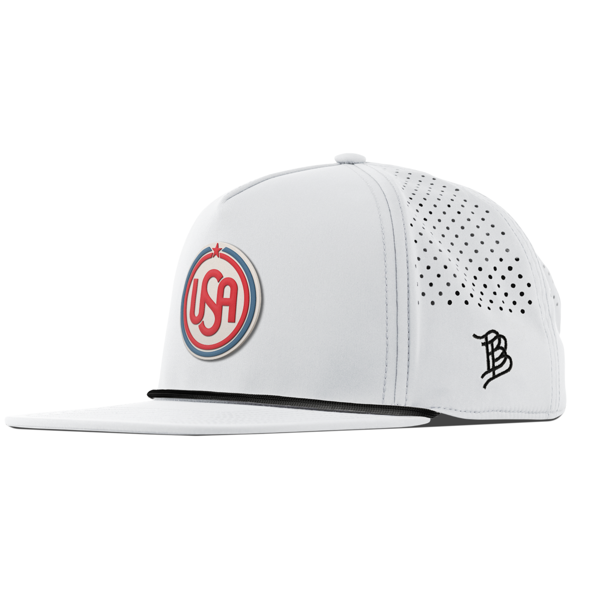 USA Icon Flat 5 Panel Rope White