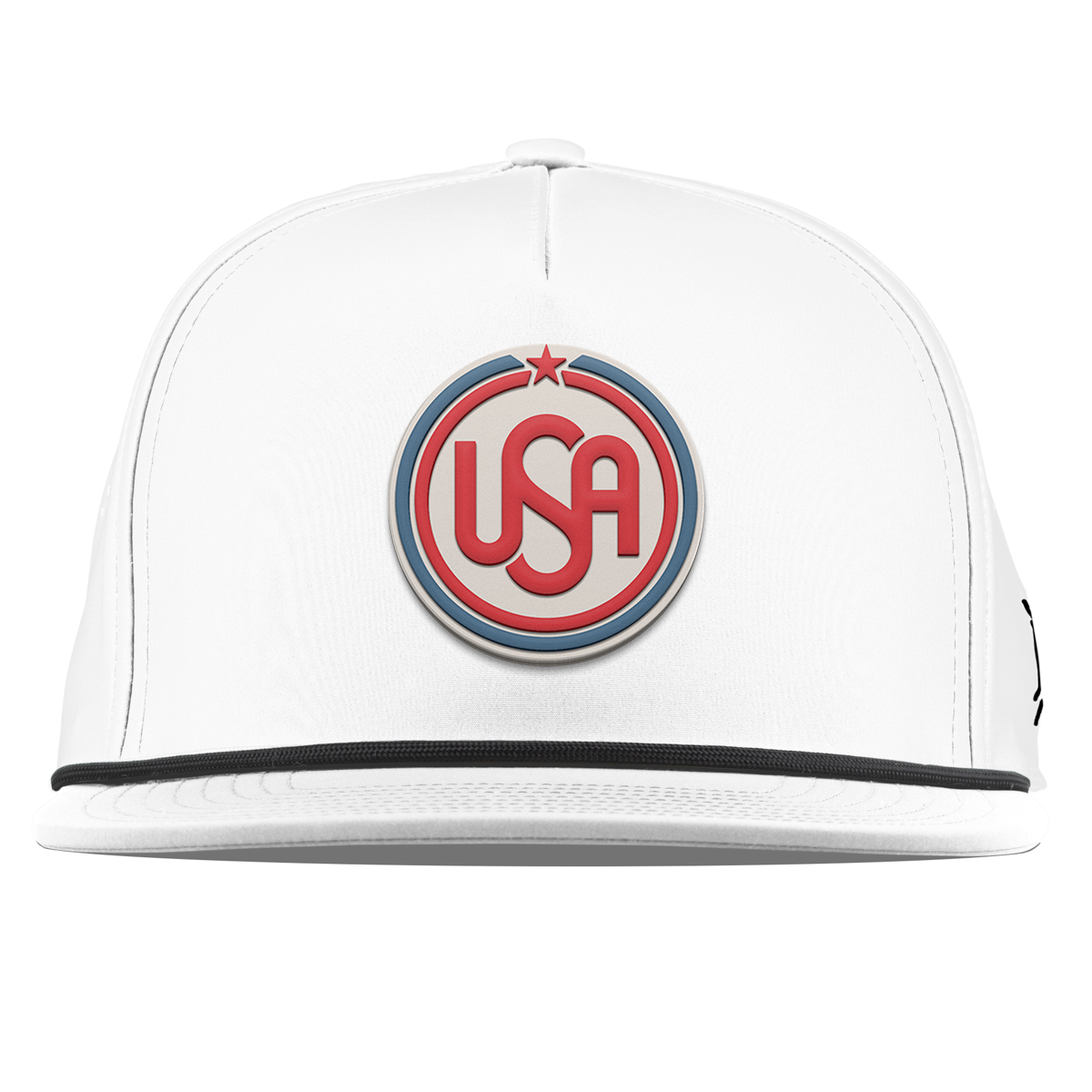 USA Icon Flat 5 Panel Rope White
