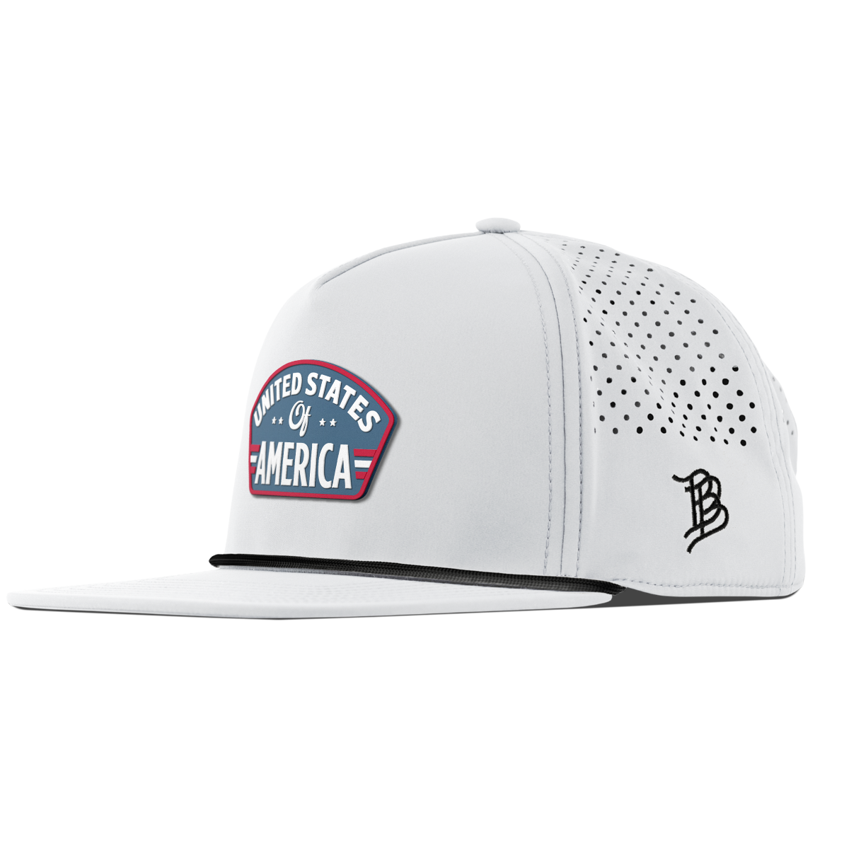 United States of America Badge Flat 5 Panel Rope White