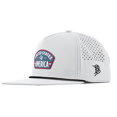 United States of America Badge Flat 5 Panel Rope White