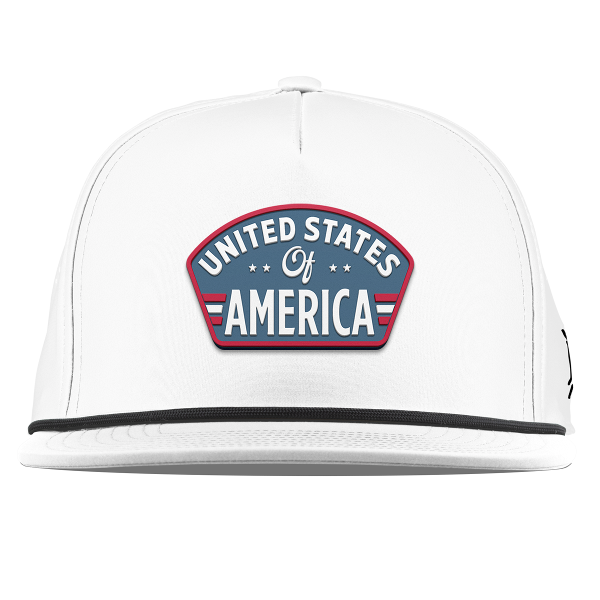 United States of America Badge Flat 5 Panel Rope White