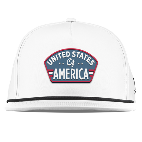 United States of America Badge Flat 5 Panel Rope White