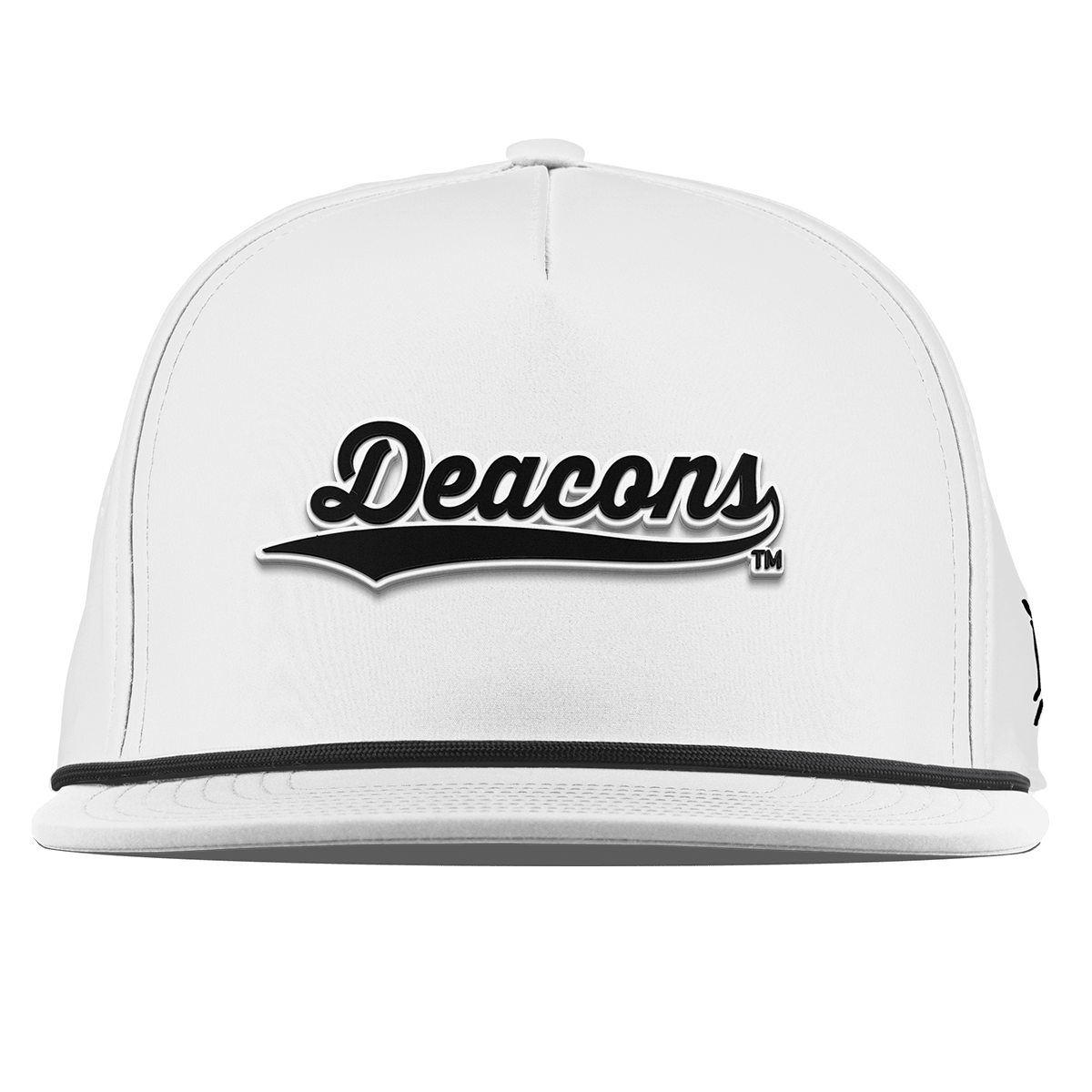 Wake Forest University "Vintage Deacons Script" Flat 5 Panel Rope White