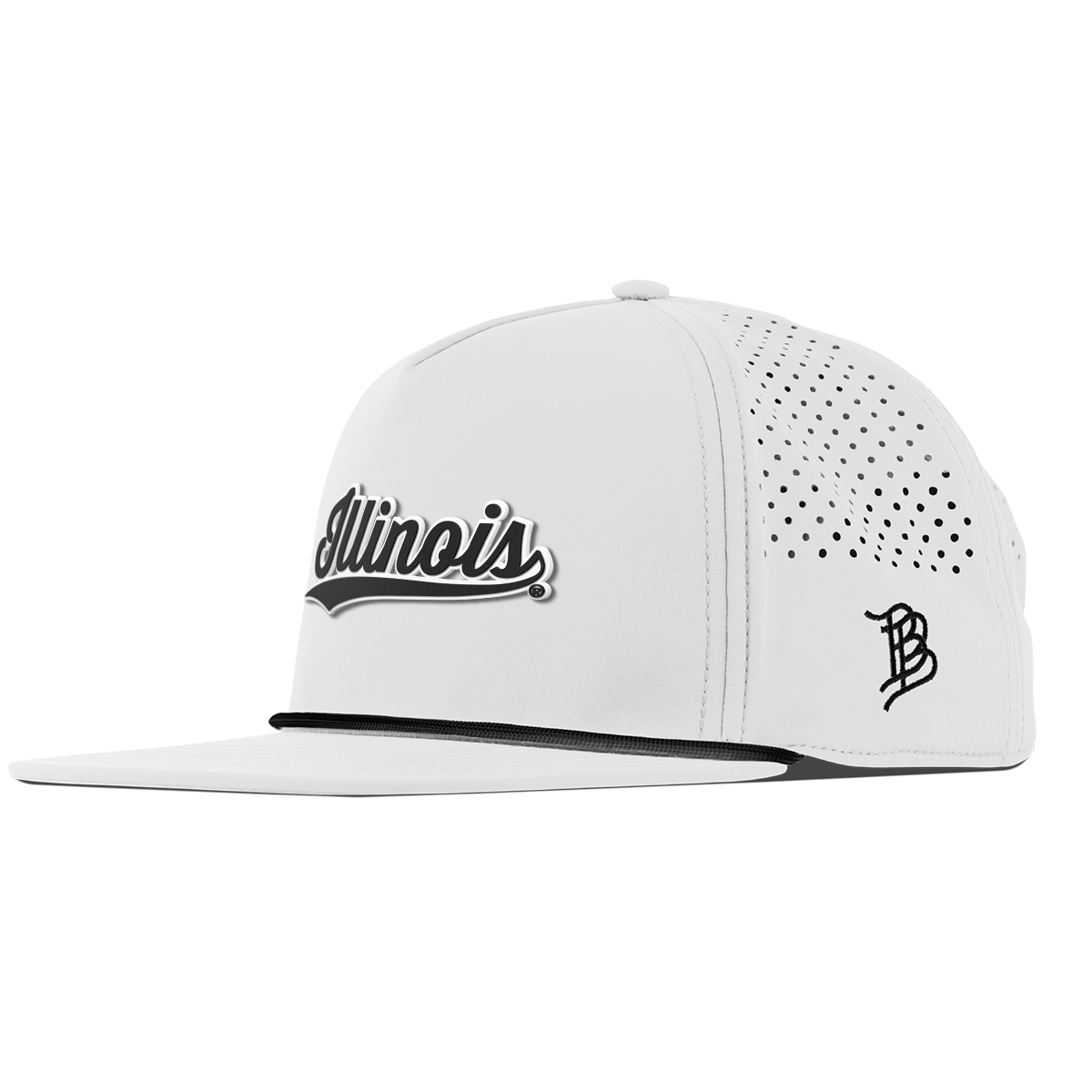 University of Illinois "Vintage Illinois Script" Flat 5 Panel Rope White