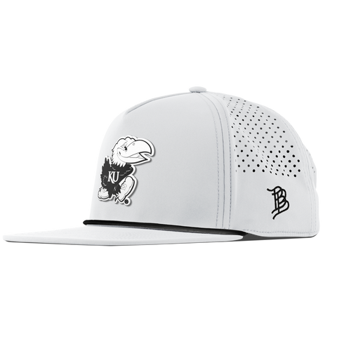 University of Kansas "Vintage Jayhawk" Flat 5 Panel Rope White