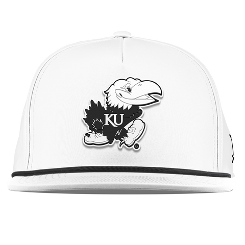University of Kansas "Vintage Jayhawk" Flat 5 Panel Rope White