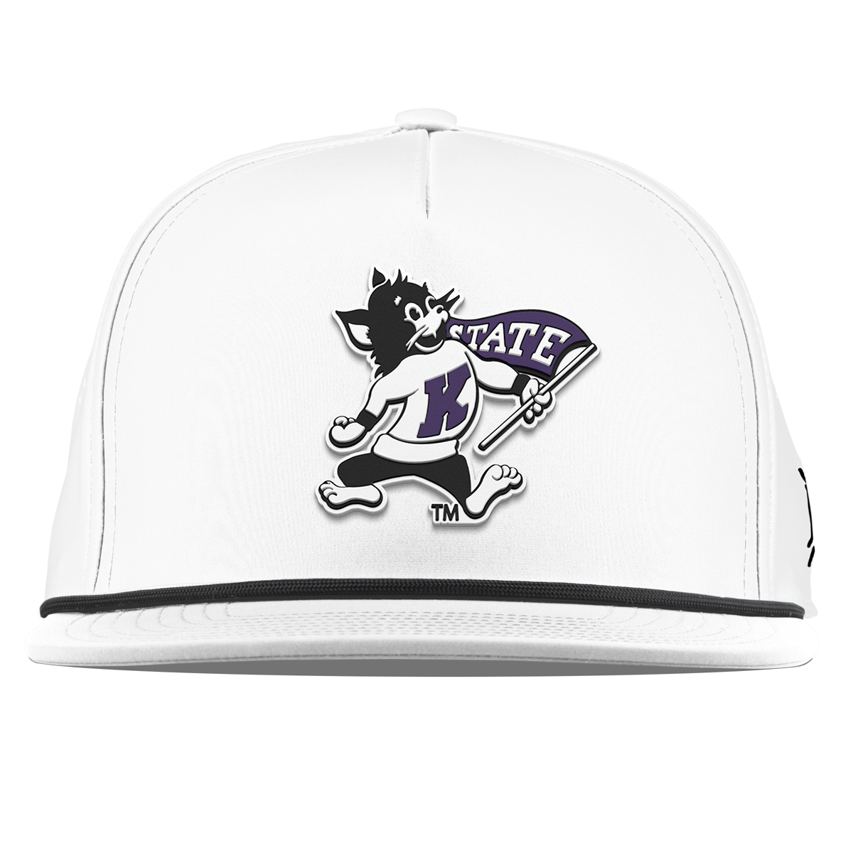 Kansas State University "Vintage Kansas State Wildcat" Flat 5 Panel Rope White