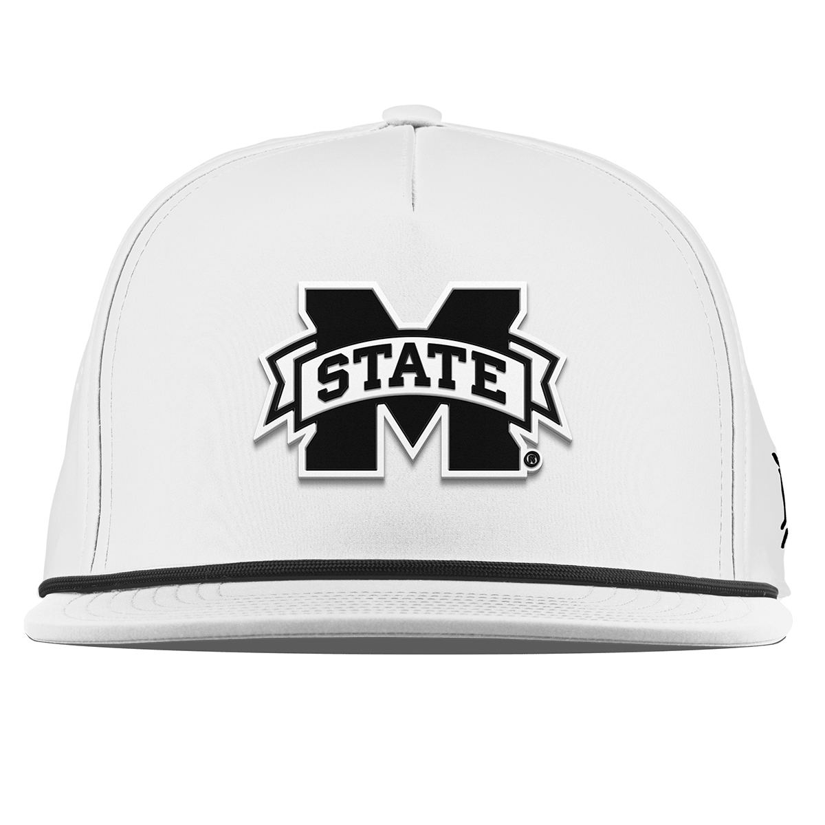 Mississippi State University "Vintage Miss State Team Logo" Flat 5 Panel Rope White
