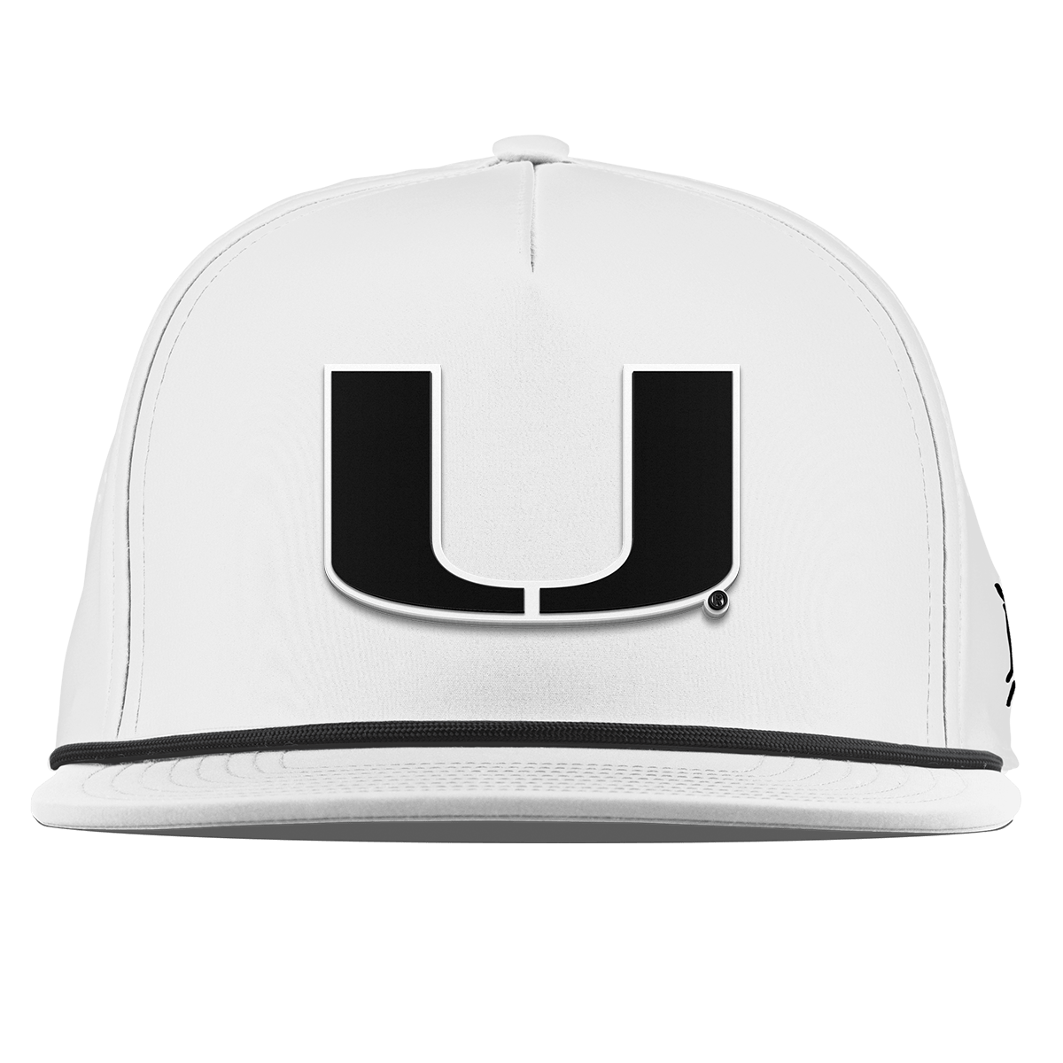 University of Miami "Vintage Miami Team Logo" Flat 5 Panel Rope White