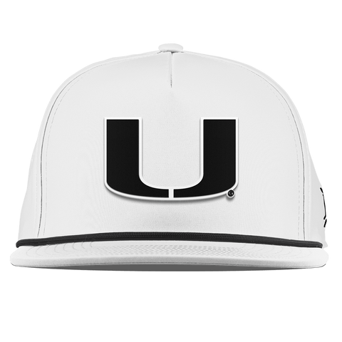 University of Miami "Vintage Miami Team Logo" Flat 5 Panel Rope White