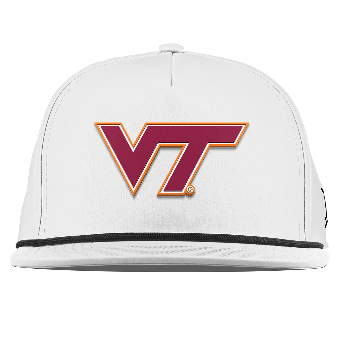 Virginia Tech University "Virginia Tech Team Logo" Flat 5 Panel Rope White