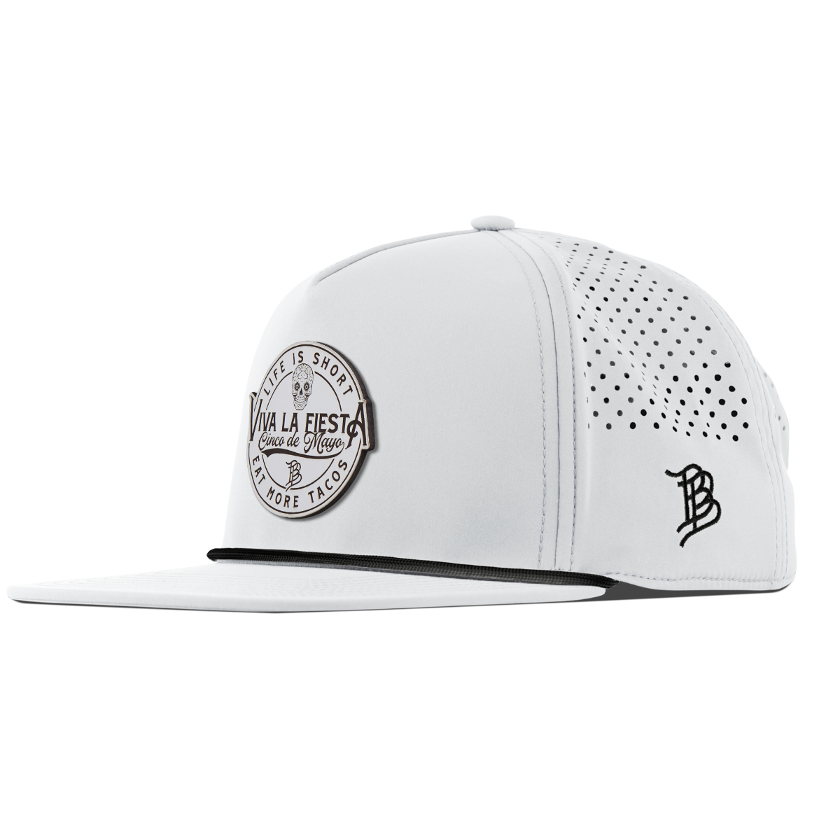 Branded Fiesta Flat 5 Panel Rope White