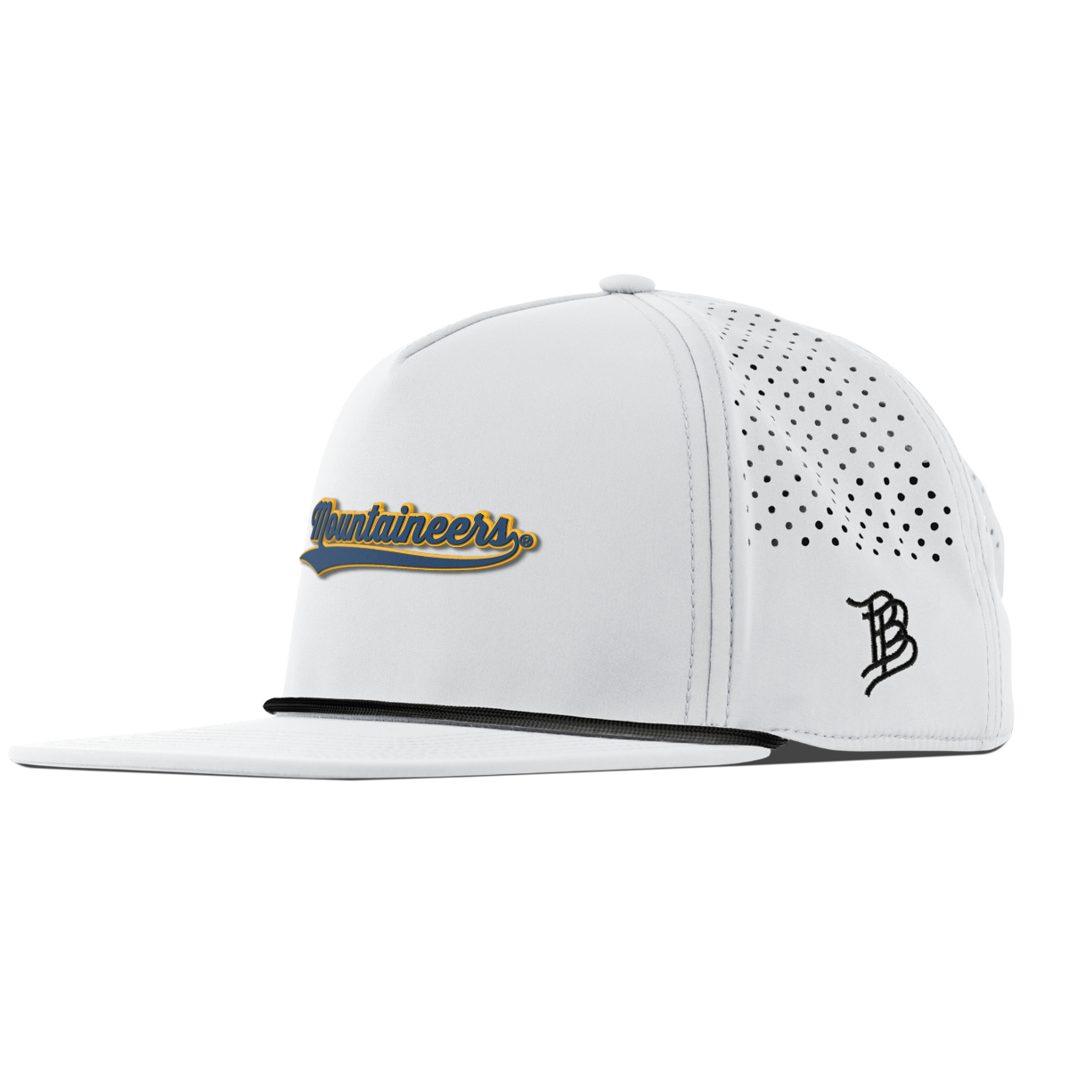 West Virginia University "West Virginia Mountaineers Script" Flat 5 Panel Rope White