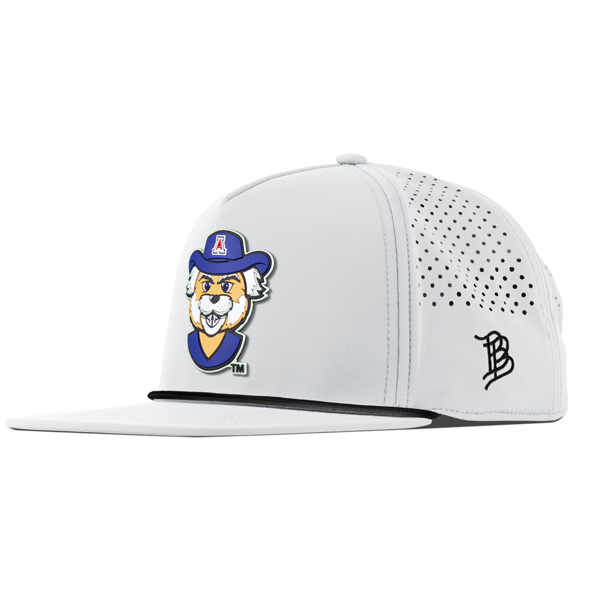 University of Arizona "Wilbur The Wildcat" Flat 5 Panel Rope White