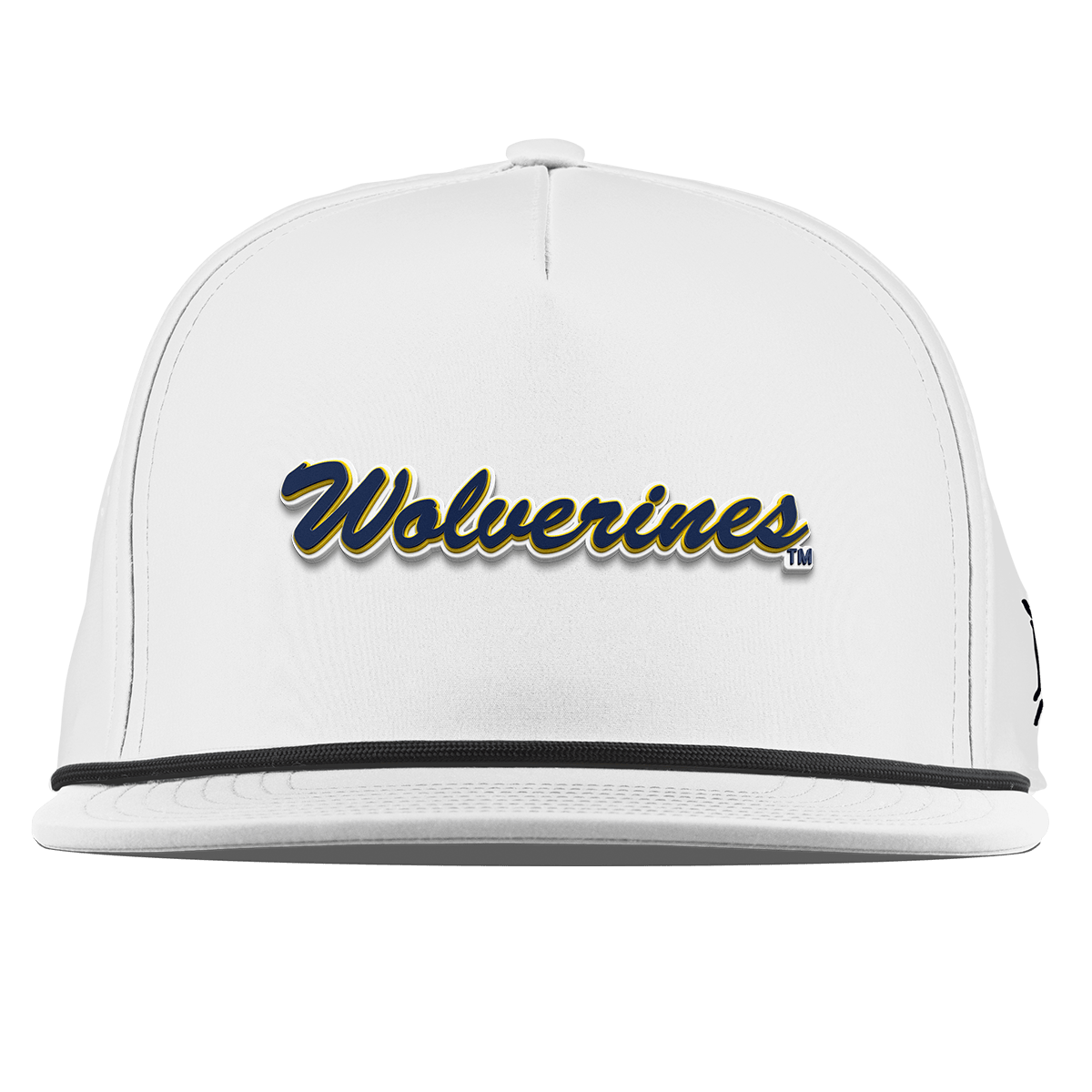 University of Michigan "Wolverines Script" Flat 5 Panel Rope White