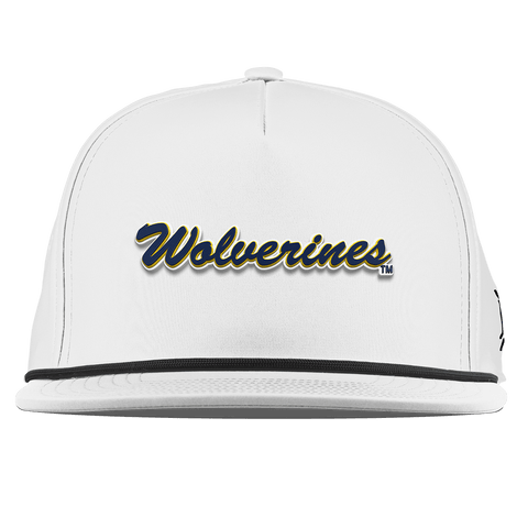 University of Michigan "Wolverines Script" Flat 5 Panel Rope White