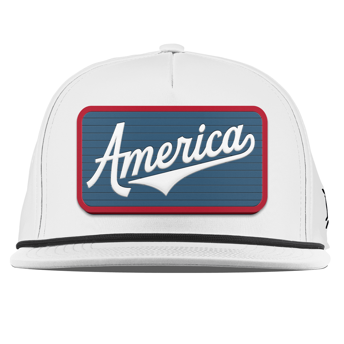 XL USA America Badge Flat 5 Panel Rope White
