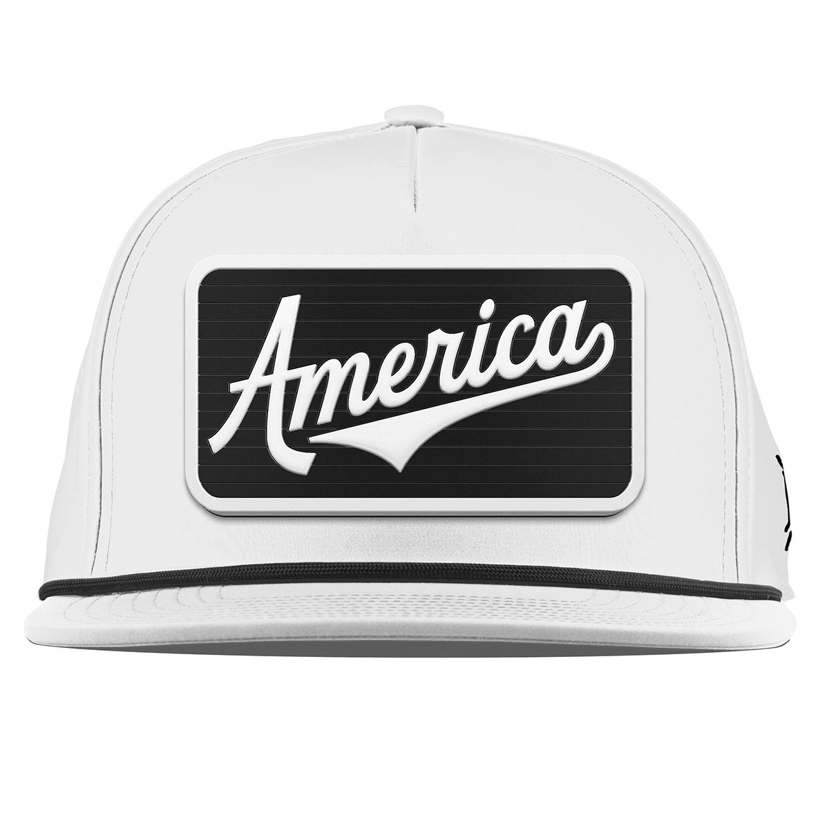 XL Vintage America Badge Flat 5 Panel Rope White