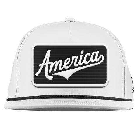 XL Vintage America Badge Flat 5 Panel Rope White