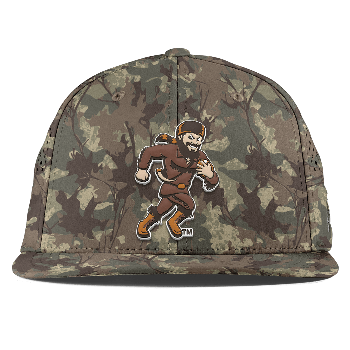 West Virginia University "WVU Mountaineer Football Logo" Flat Performance Timber Camo