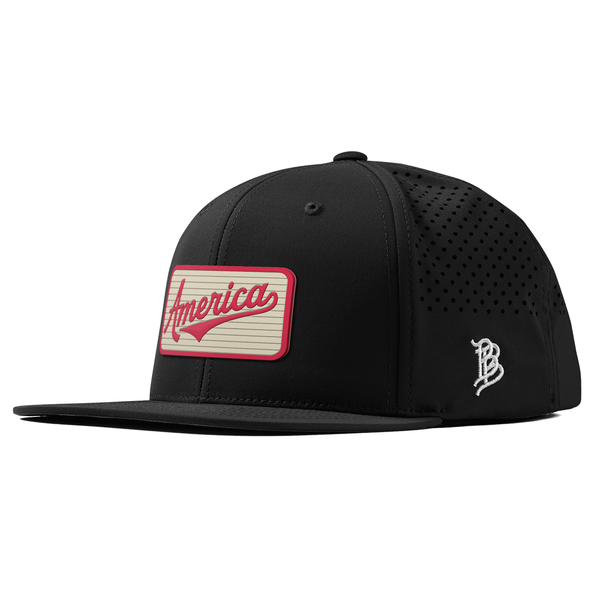 America Badge Flat Performance Black