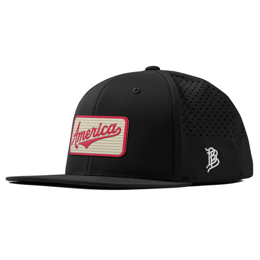 America Badge Flat Performance Black