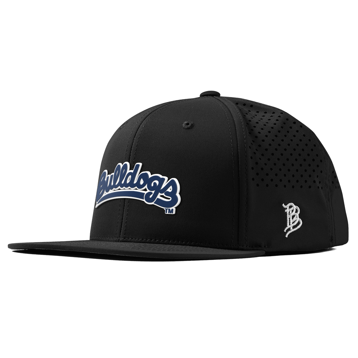 Fresno State University "Bulldogs Script Navy" Flat Performance Black