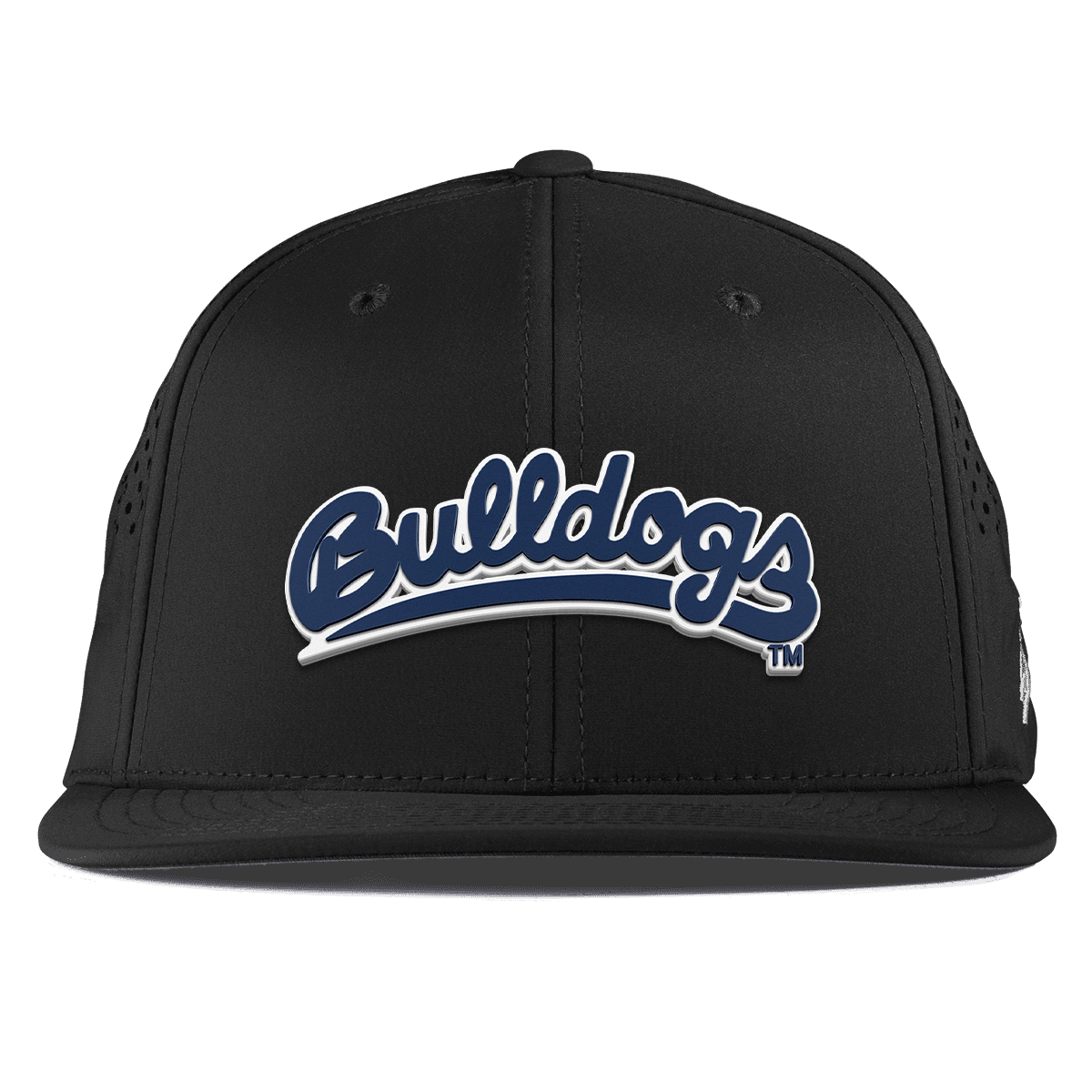 Fresno State University "Bulldogs Script Navy" Flat Performance Black