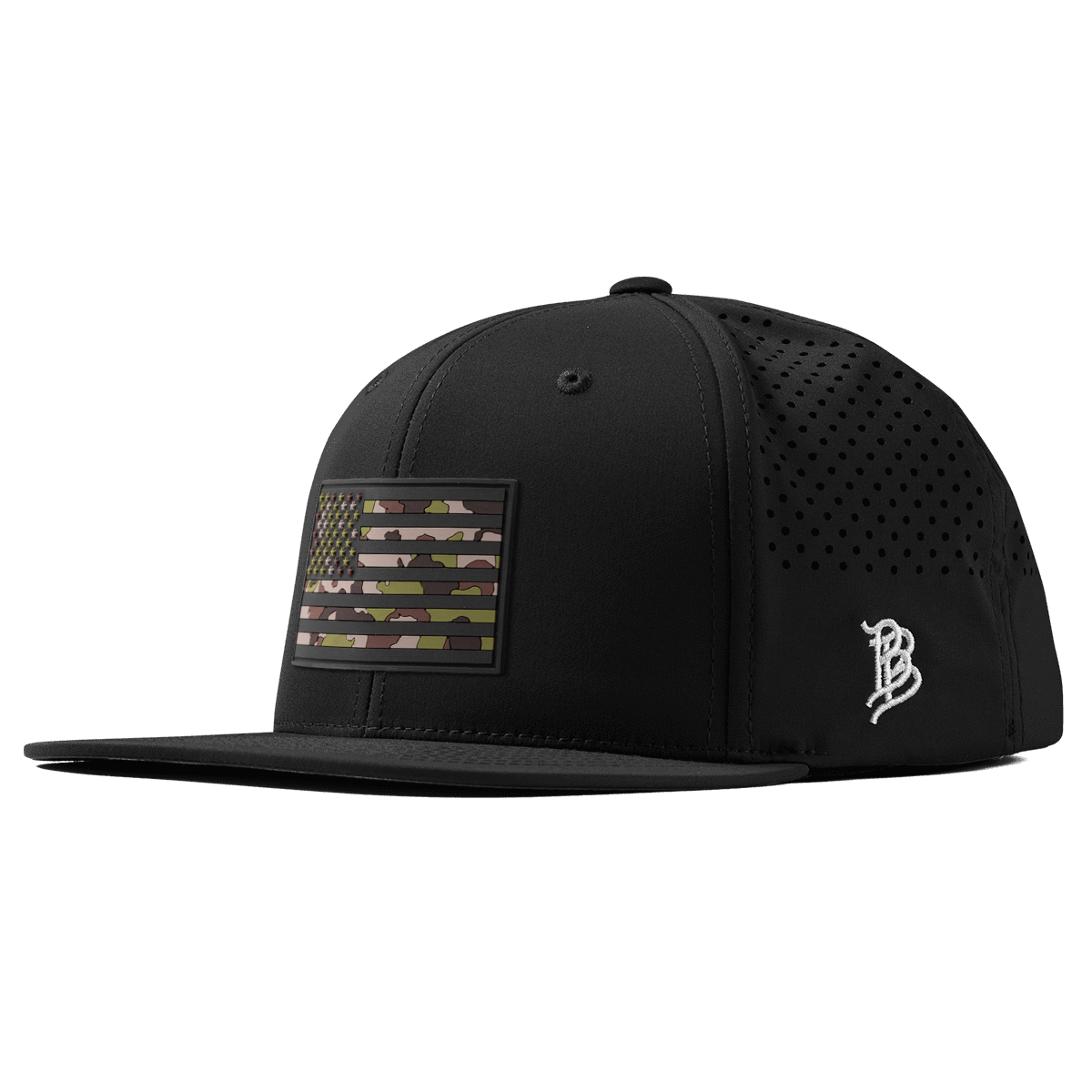 Green Camo Glory PVC Flat Performance Black