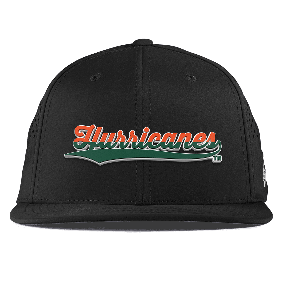University of Miami "Hurricanes Script" Flat Performance Black