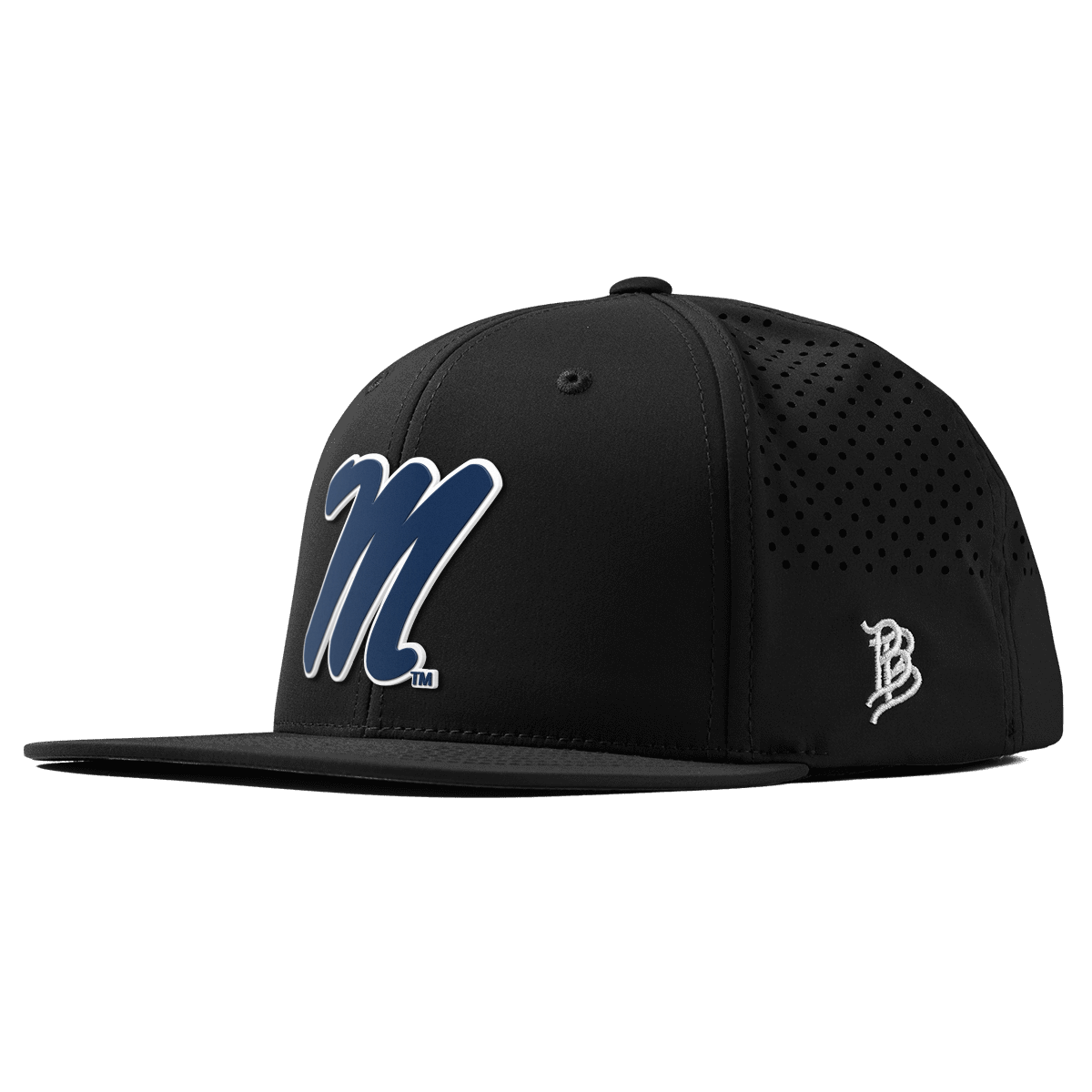 University of Mississippi "Ole Miss Block M Navy" Flat Performance Black