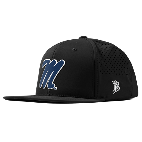 University of Mississippi "Ole Miss Block M Navy" Flat Performance Black