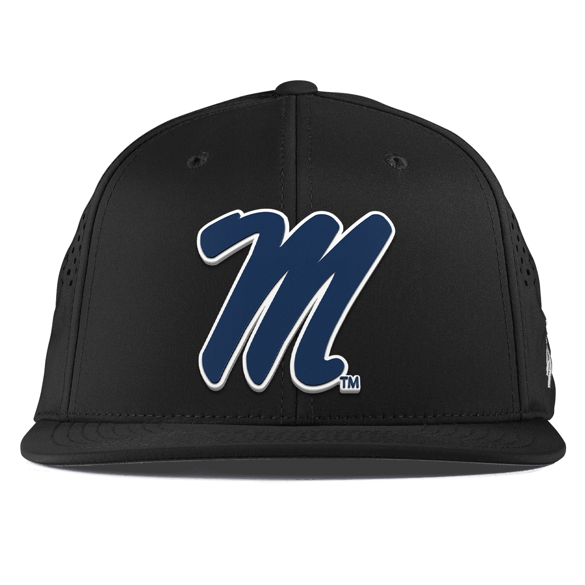 University of Mississippi "Ole Miss Block M Navy" Flat Performance Black
