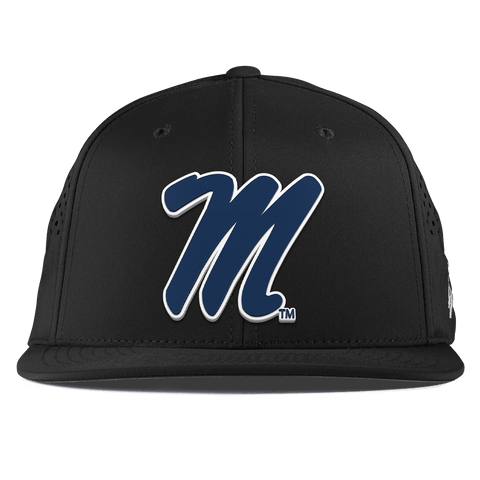 University of Mississippi "Ole Miss Block M Navy" Flat Performance Black