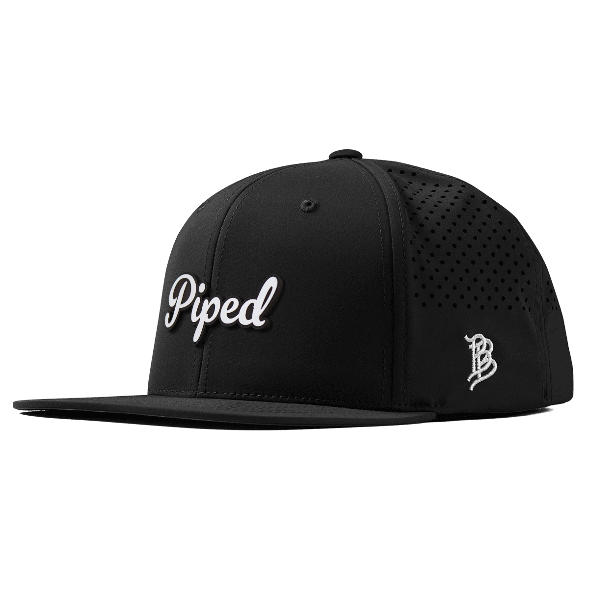 Piped Script Flat Performance Black