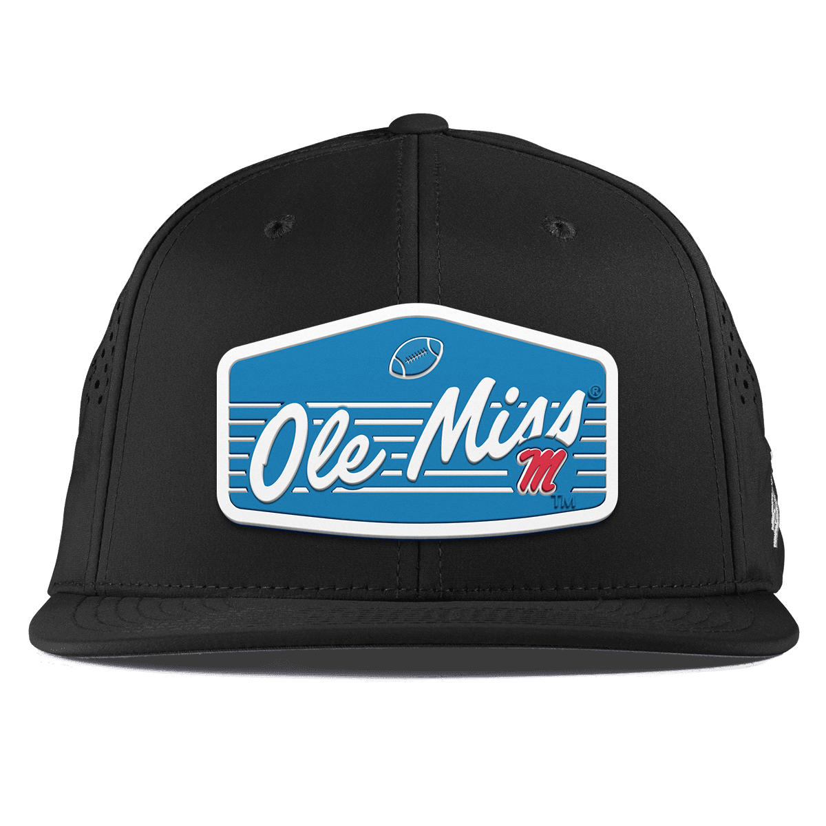 University of Mississippi "Rebel Football" Flat Performance Black