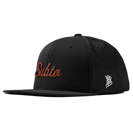 Subto Script Tan Flat Performance Black