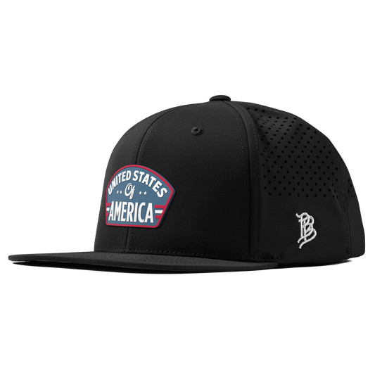 United States of America Badge Flat Performance Black