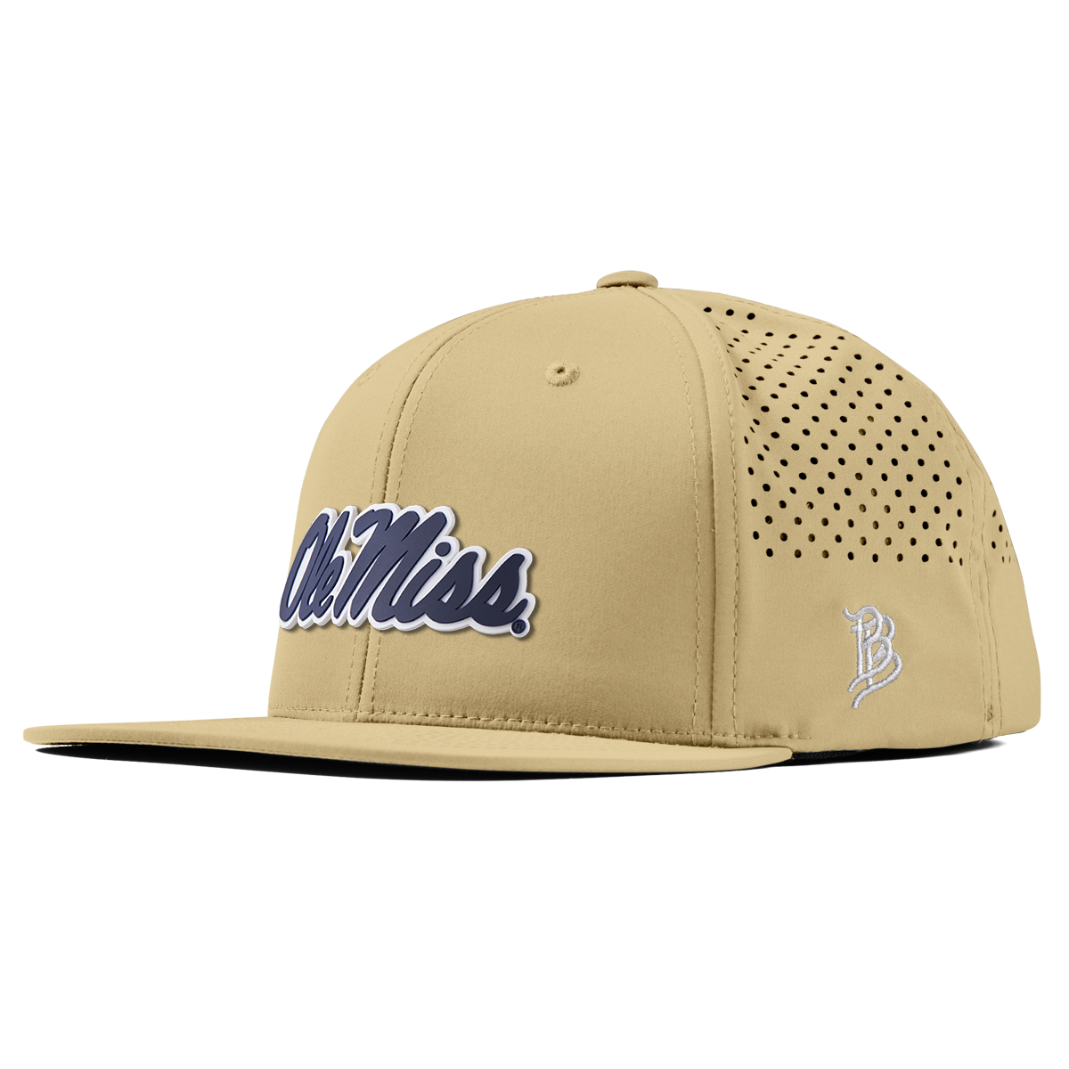University of Mississippi "Ole Miss Navy Script" Flat Performance Desert