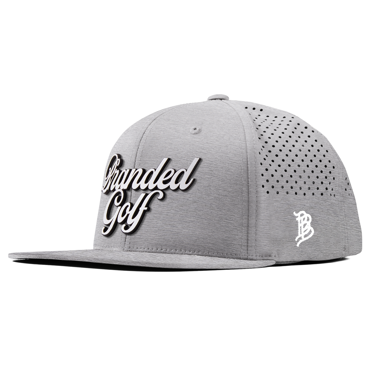 Branded Golf Script Flat Performance Heather Gray