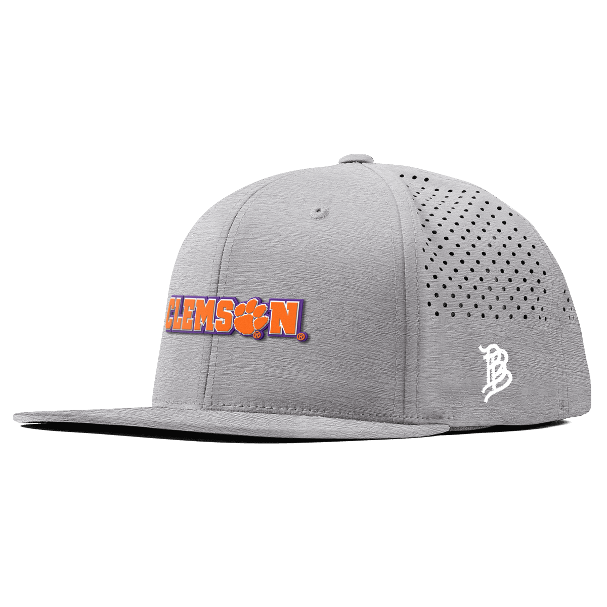 Clemson University "Clemson Block" Flat Performance Heather Gray
