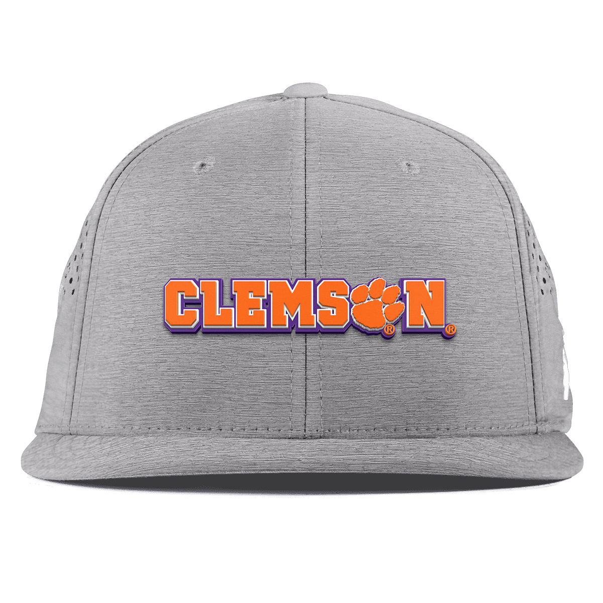 Clemson University "Clemson Block" Flat Performance Heather Gray